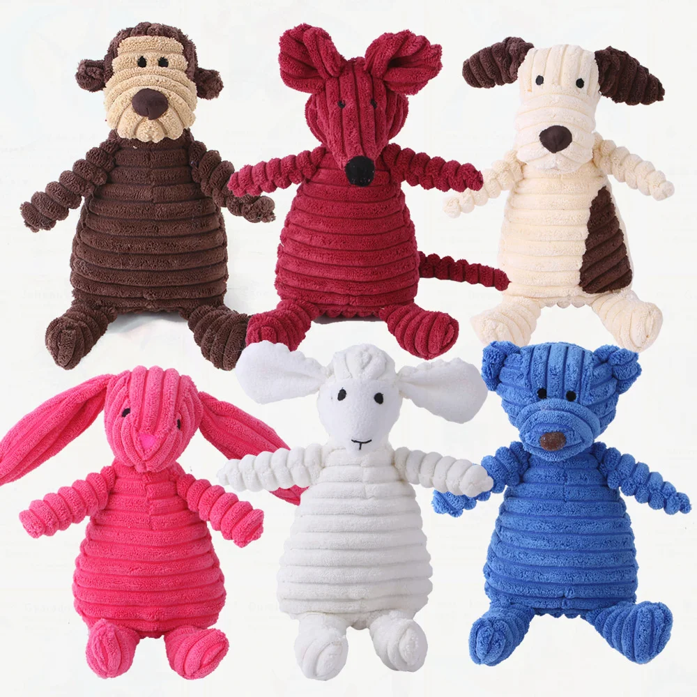 

Pet Dog Plush Animal Chewing Outdoor Play Toy Cute Bear Fox Animal Toy Dog Puppy Teddy Interactive Toy Supplies
