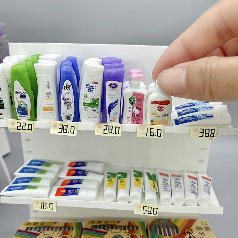 

Doll House Mini Resin Detergent Toothpaste Model, Phone Case DIY Decorative Materials Doll House Bathroom Accessories