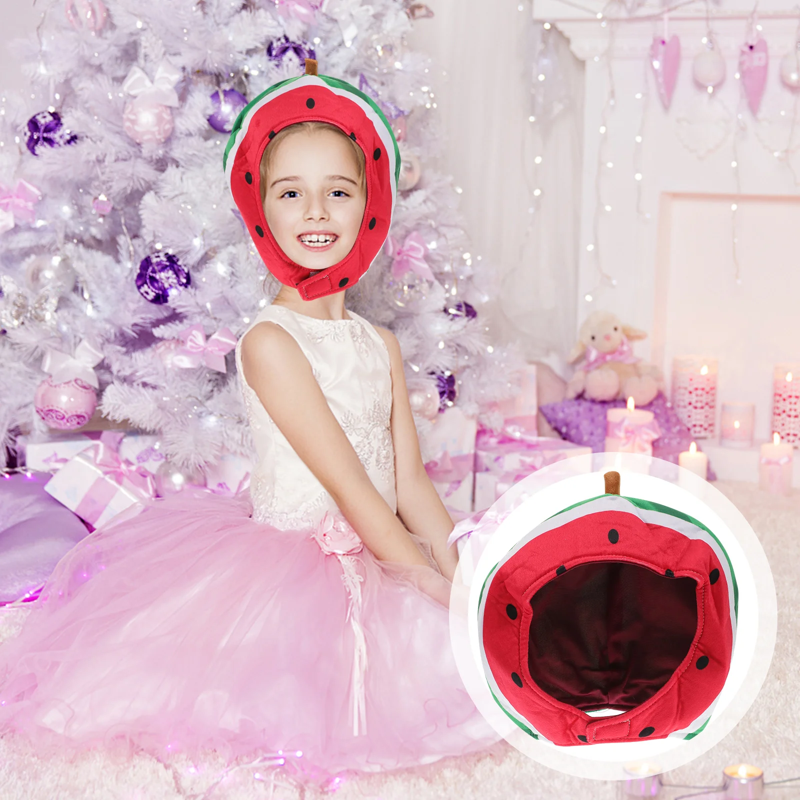 

Watermelon Headgear Party Novelty Hat Dress Summer Costume Plush Cap Christmas Decor Sunflower Funny Headdress