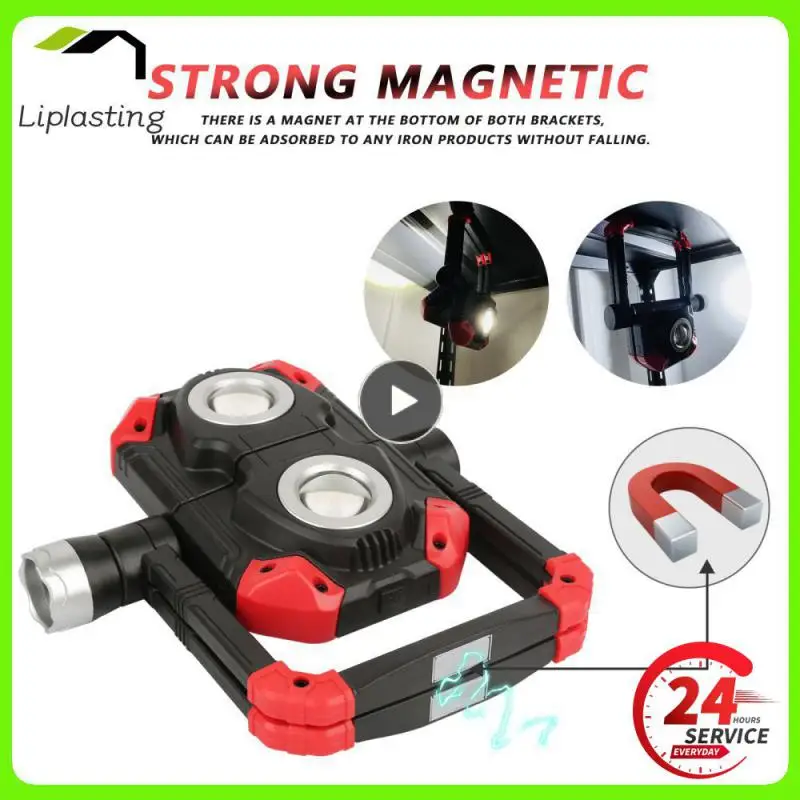 

Portable LED Working Light 2COB 1LED USB Rechargeable Flood Light 360°Rotation Magnetic Stand Work Light for Car Outdoor Lamp
