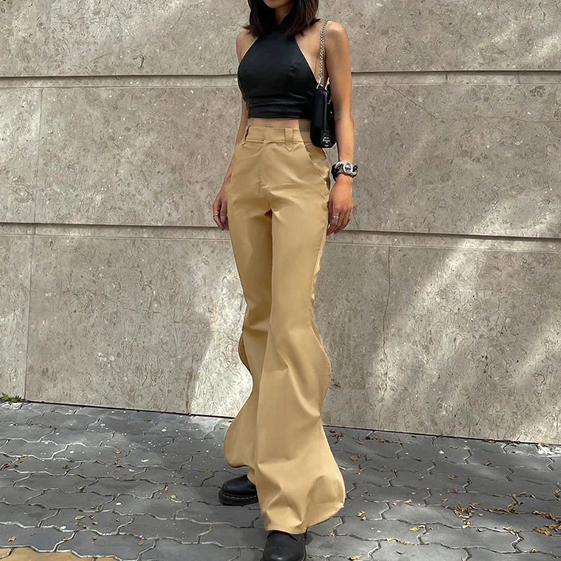 

Брюки-карго женские на молнии с высокой талией, в стиле Харадзюку