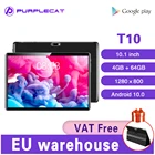 Планшет Purplecat T10 на Android 10,1, восемь ядер, экран 10,0 дюйма, 4 Гб + 64 ГБ
