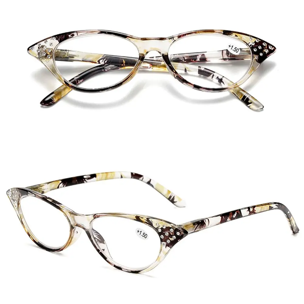 Цветочные стразы уход за зрением оправа для кошачьего глаза очки пресбиопии