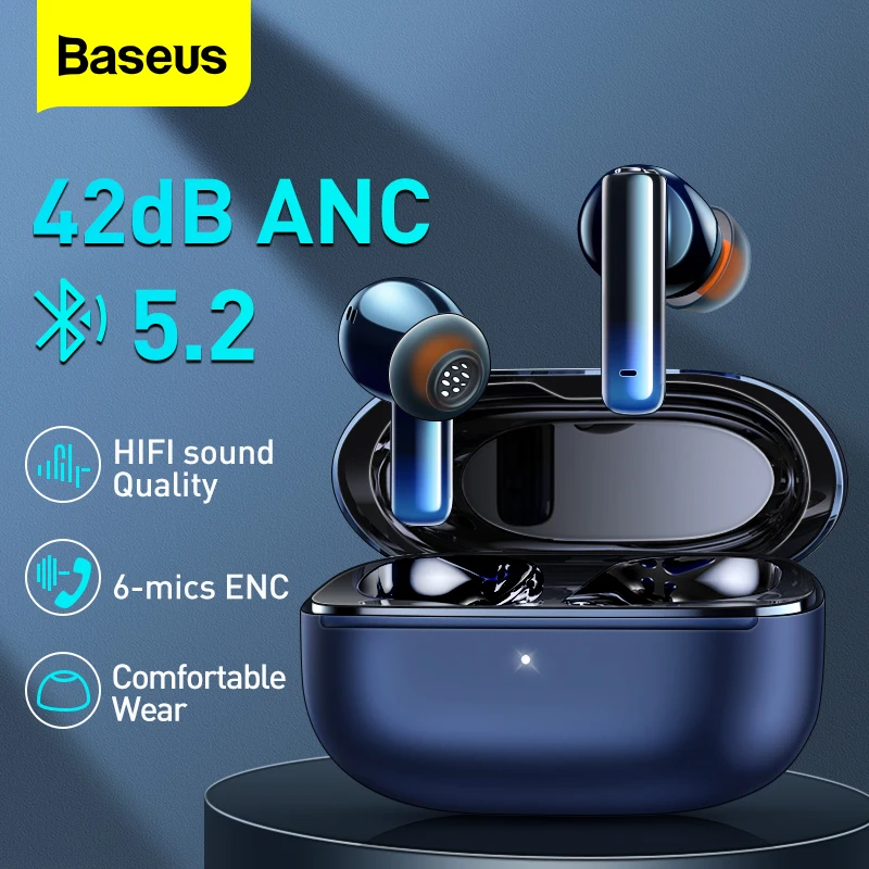 

Baseus Storm1 ANC TWS Bluetooth 5.2 Earphones Active Noise Canceling Earbuds Sport Wireless Headphones With Mic Ear Buds Headset