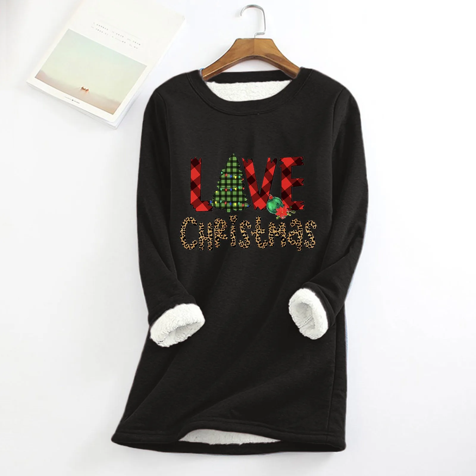 

Женский свитер, Длинная женская Повседневная рубашка с принтом, толстая флисовая толстовка, зимние теплые мягкие модные толстовки с круглы...