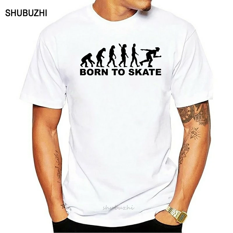 

Evolution Inline Skater T Shirt Born To Skate T-shirt Men Grey Tops Oversized Tees Summer Clothing Cotton Fabric Tshirt