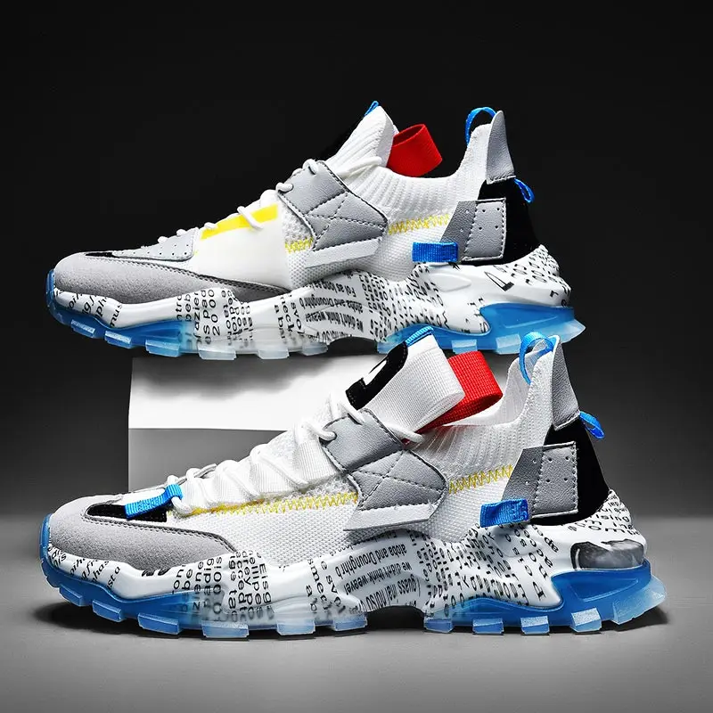 

Non-slip Knit Sneakers Men Sports Shoes Men's Running Shoes Men Sport White Hiking Trekking Mountain Knitting Knitted GMB-3310