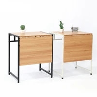 Space saving furniture extending tabletop convertible desk into dining table 2 in 1 coffee and lunch small table