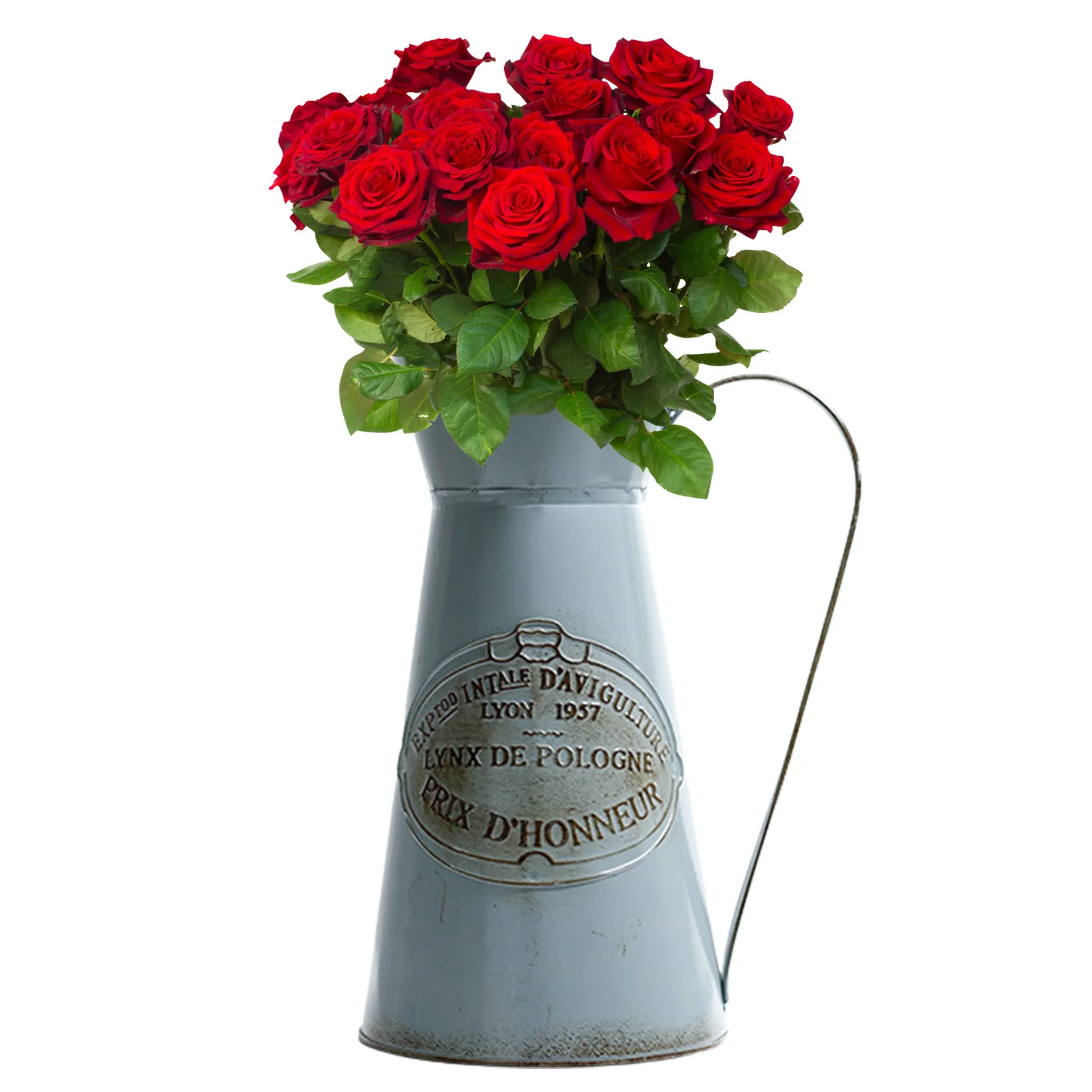

1Pcs Flower Arrangement Flower Pot Retro Flower Vase Galvanized Metal Flower Ornament For Home Garden Office Modern Decor
