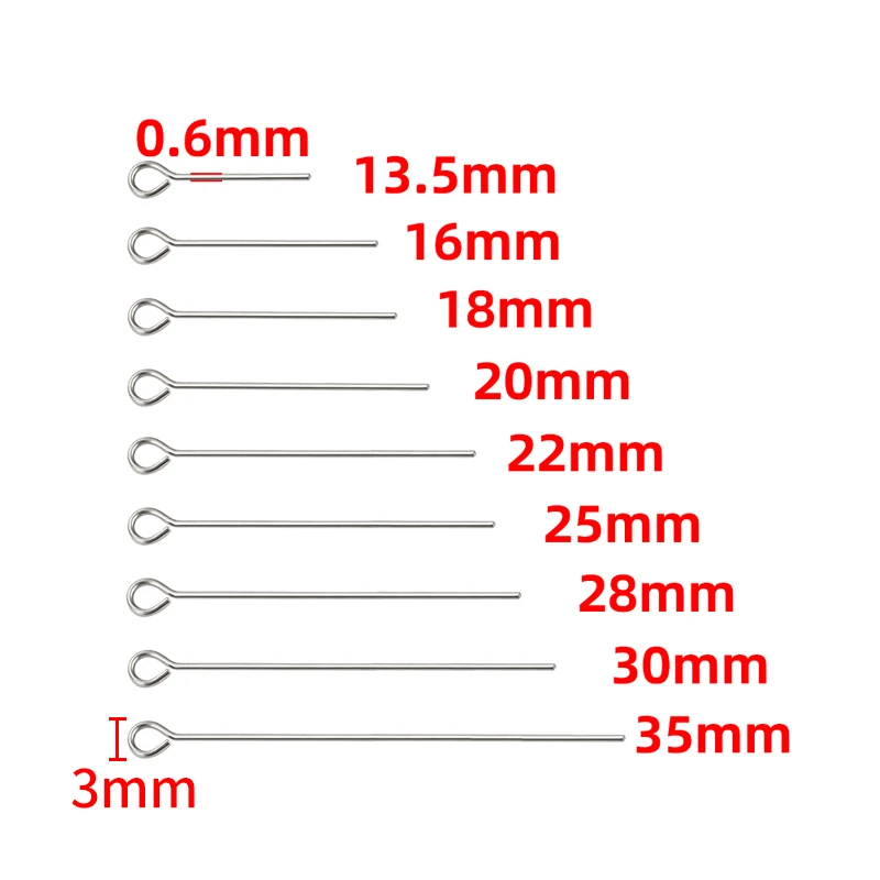 New Fashion Eye Head Pins 18K Gold-Plated Stainless Steel Jewerly Accessorie DIY Necklace Earring Pearl Pendant Needle Wholesale