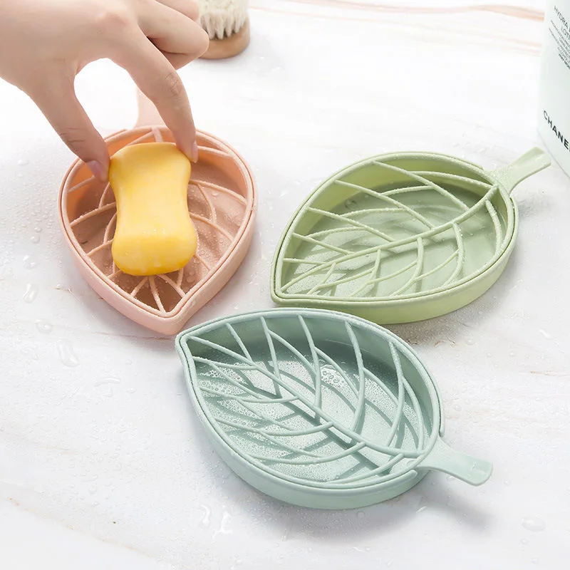 

Leaf Shape Soap Holder Storage Rack Drain Soap Box Toilet Shower Tray Draining Rack Soap Dish Plate Holder Non-slip Drain Tool