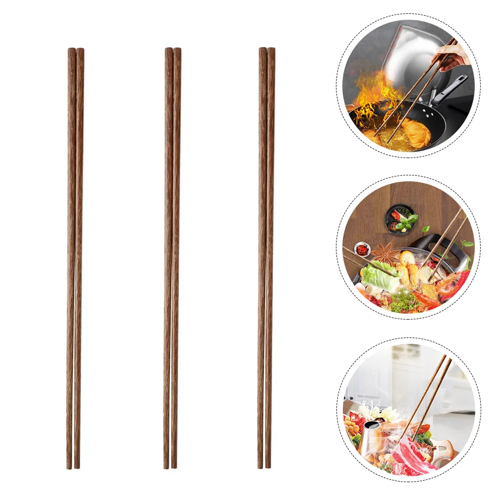 

Chopstickswooden Wood Reusable Hot Chopstick Pot Chinesecooking Noodles Koreaneating Extra Noodle Handled Set Kitchen