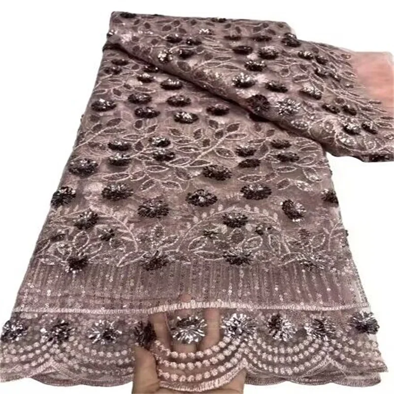 

Лидер продаж 2023, африканская кружевная ткань с блестками, Высококачественная кружевная французская кружевная ткань, нигерийские кружевные ткани для шитья свадебного платья