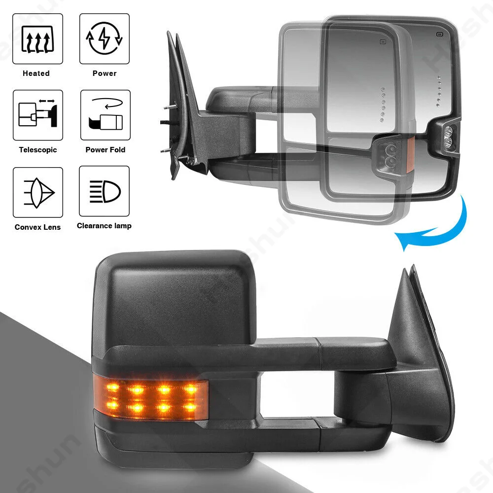 

Для Chevy Silverado Suburban Tahoe GMC Sierra 1500 2500 3500 HD Yukon 2007 2008-2013, пара буксирных зеркал, заднее зеркало с подогревом