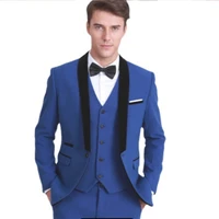 blazer sets royal blue mens wedding suits fashion smoking diner suits custom made grooming party heren mens suits 3 piece