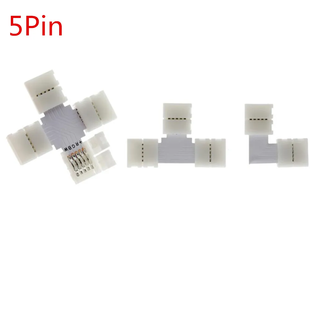 

2pin 4pin 5pin LED Strip Connector for Light Wire Connection 10mm L Shape / T Shape / X Shape Free Welding Connector 50pcs/lot