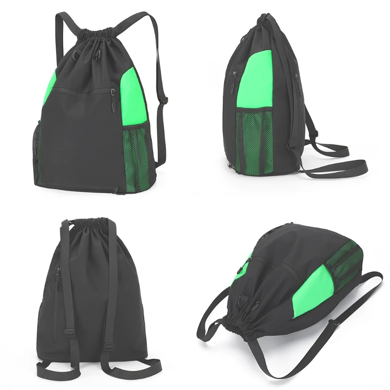 

Basketball Gym Bag Sports Foldable Sackpack Soccer Backpack Boys Drawstring Backpack w/Detachable Ball Mesh Bag