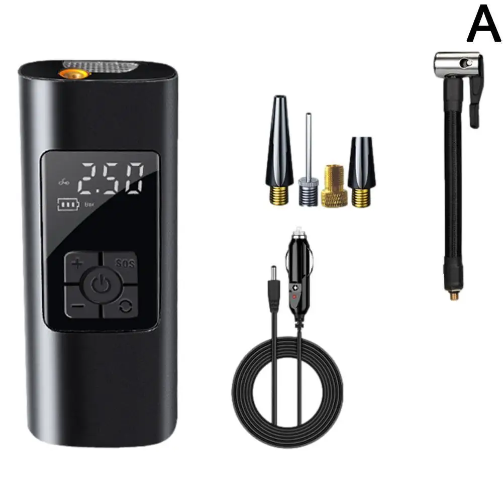 

Car Electric Air Pump Portable Wireless Compressor Inflatable Tire Inflator USB Charge LED With Baffle Car Motorcycle Bicycle Ba