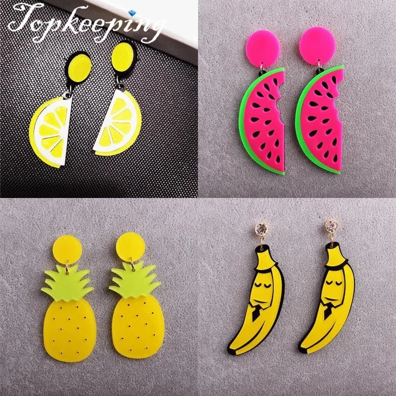 

Banana Watermelon Pineapple Lemon Earrings Hip Hop Earrings Gifts