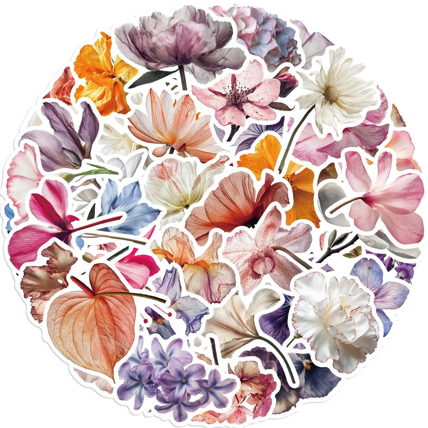 10/30/50 шт. наклейки с цветущими цветами мультяшные растениями сделай сам скрапбук