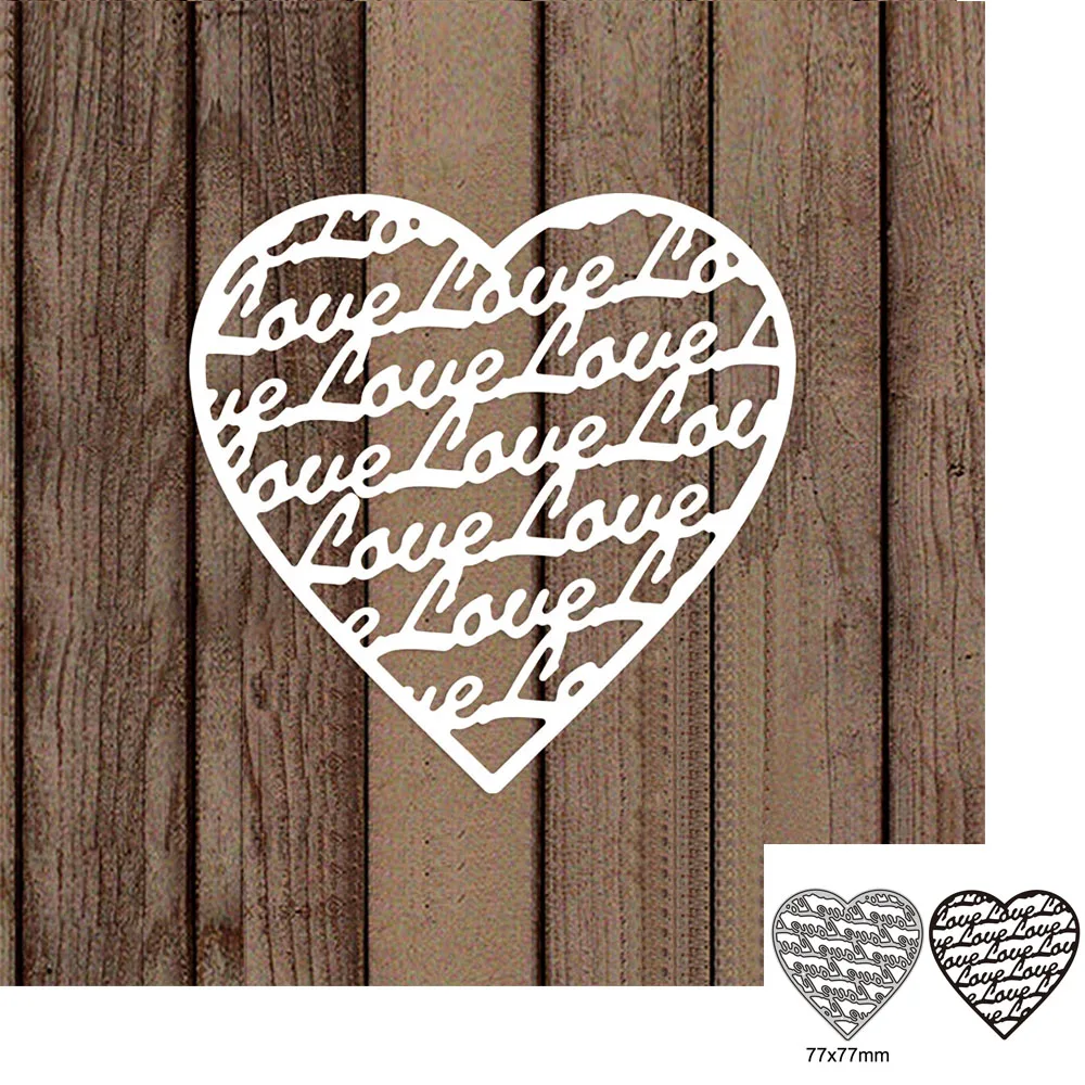 

Heart Frame LOVE Letter Metal Cutting Dies For DIY Scrapbook Cutting Die Paper Cards Embossed Decorative Craft Die Cut 2023 New