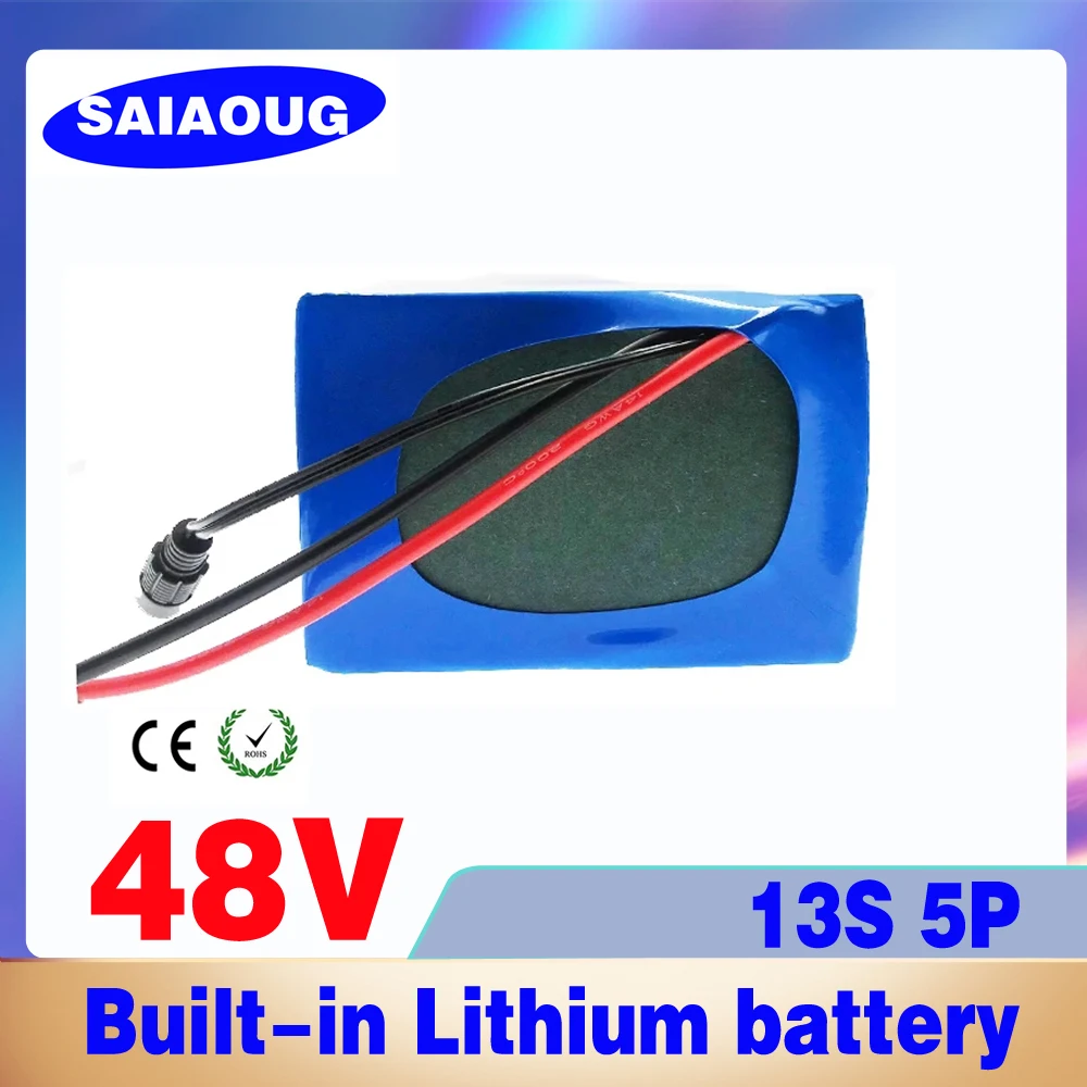 Аккумулятор для электрического велосипеда SAIAOUG 48V1 6ah/20ah/24ah/30ah/40ah 2000W 13S 5P со