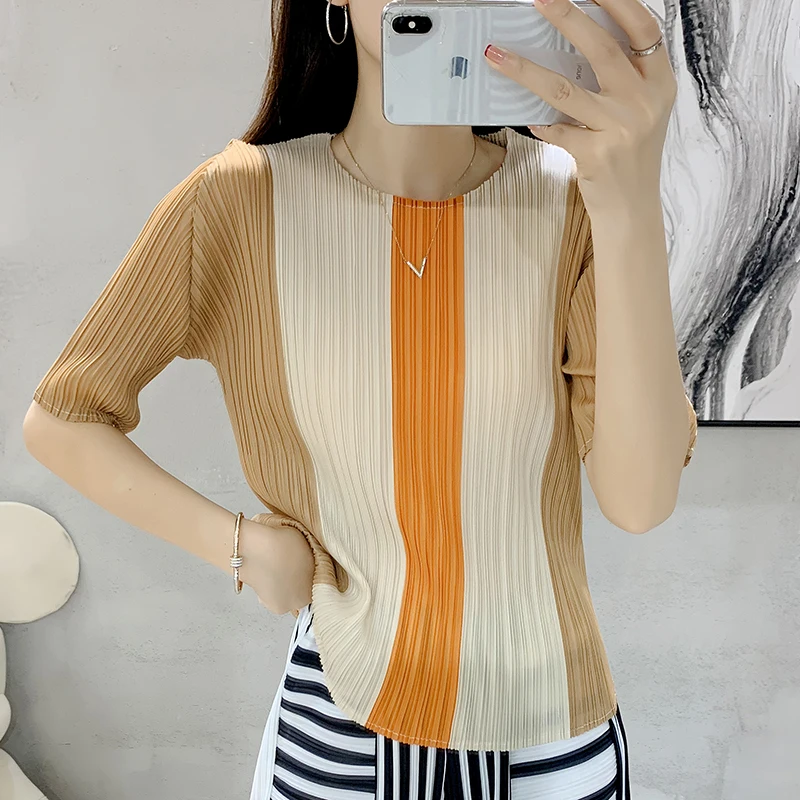 Женская футболка Sanzhai Новинка лета 2024 Приталенный топ в гонконгском стиле с