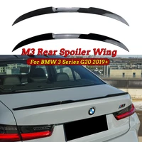 for bmw 3 series g20 320i 325i 330i m3 style car rear trunk spoiler wing tail trunk lip body kits tuning 2019 2022 abs plastic