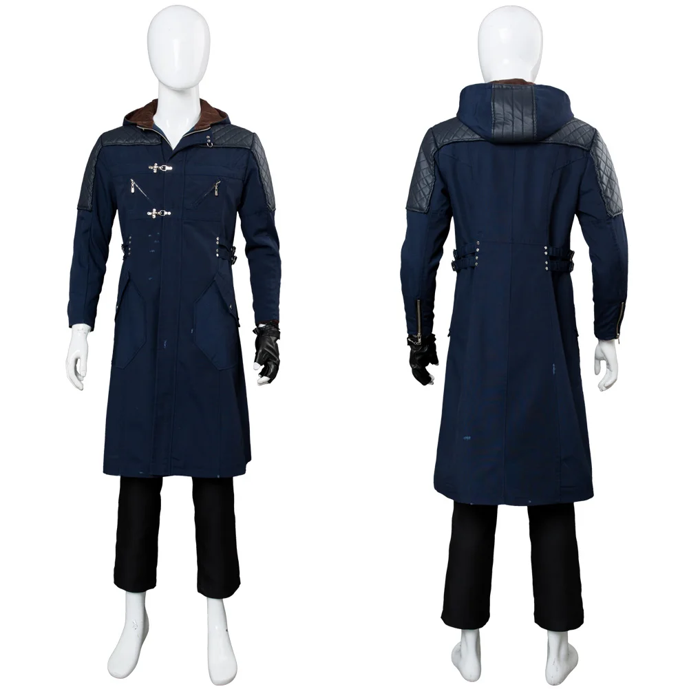 

Adult Men DMC 5 Nero Cosplay Costume Outfit Nero Jacket Trench Coat Glove Halloween Carnival Suit