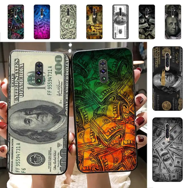 

US dollar Phone Case for Vivo Y91C Y11 17 19 17 67 81 Oppo A9 2020 Realme c3