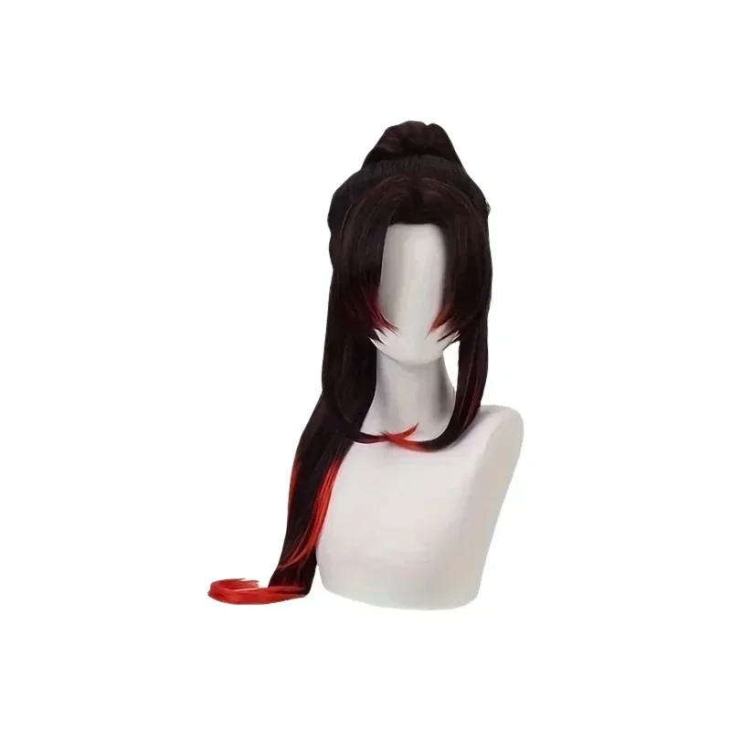 Аниме Kimetsu No Yaiba Tsugikuni Yoriichi парики для косплея мужские длинные черные красные