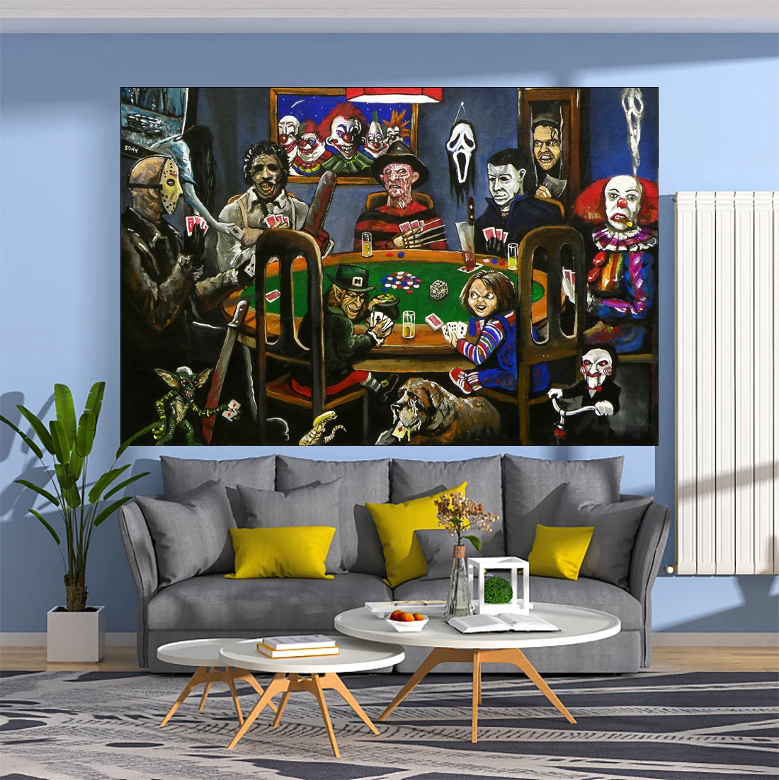 Винтажная масляная живопись гобелен настенные ковры с принтом фильма ужасы по