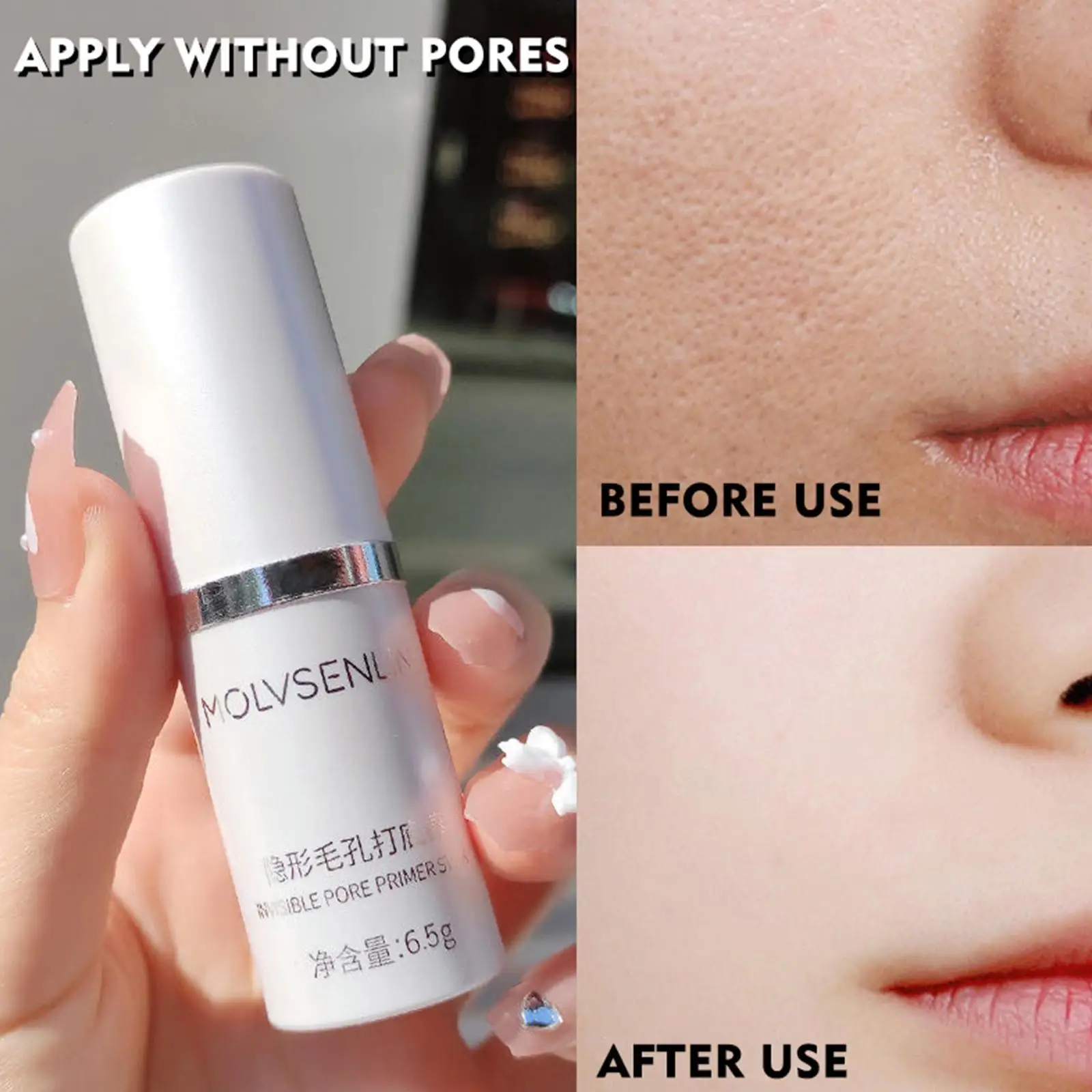 

Invisible Pore Primer Stick Face Waterproof Makeup Base Gel Oil-Control Concealer Matte Moisturizer Even Skin Tone Cosmetics