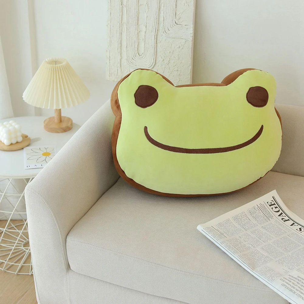 

Cute Smile Expression Frog Pillow Plush Toy Home Office Chair Sofa Seat Cushion Sleeping Pillow To Give Friends Birthday Gifts