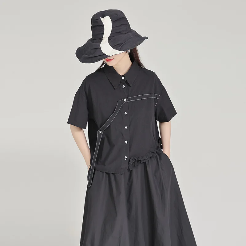 Женская летняя рубашка с короткими рукавами милый и крутой уникальный топ в