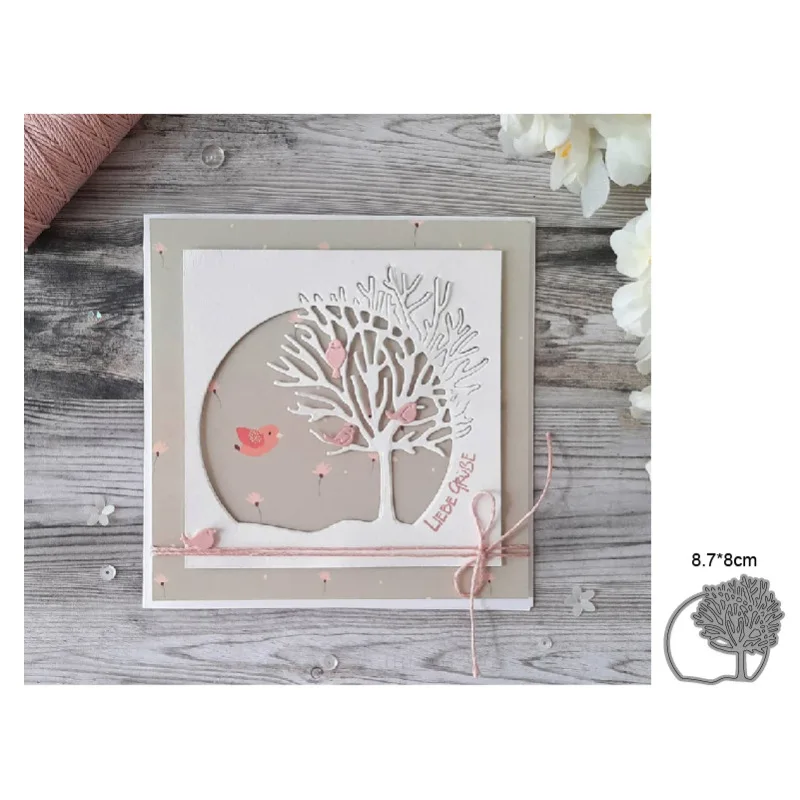 

Cartoon Rabbit Stool Tree Background Circle Frame Metal Cutting Dies Stencils For DIY Scrapbooking Embossing Handcraft Template