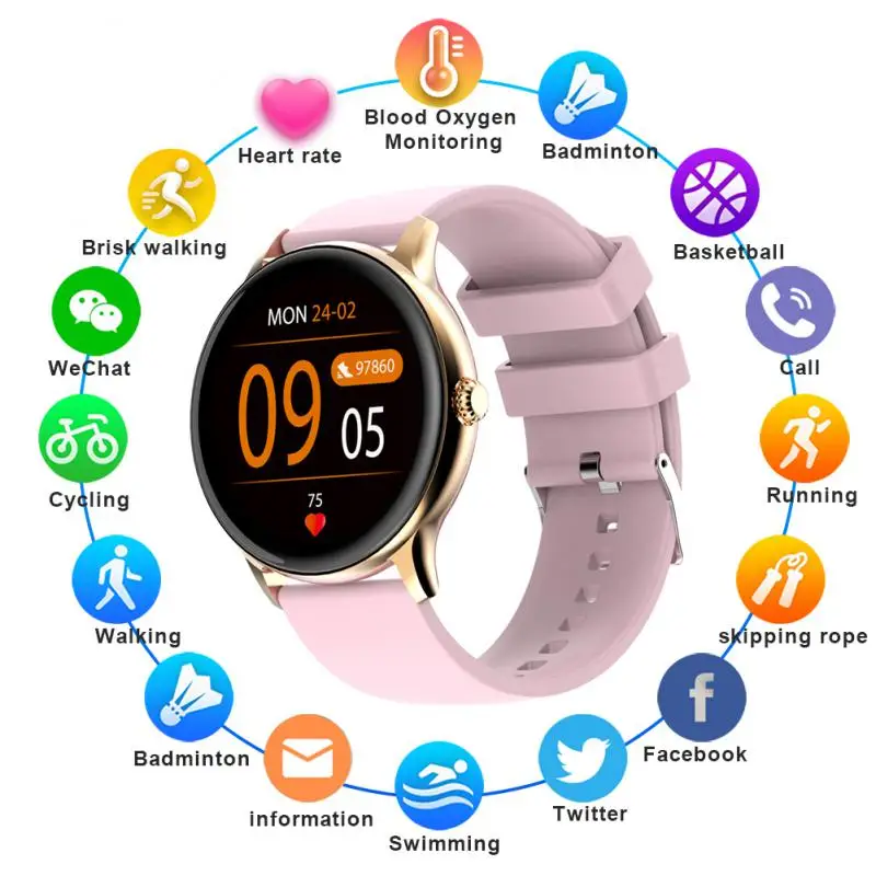 

Умные часы с сенсорным экраном для мужчин и женщин, Смарт-часы с измерением пульса и артериального давления, фитнес-браслет с вызовами