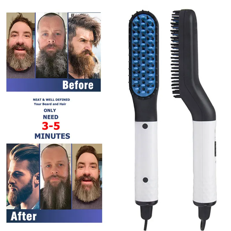 

Beard Straightener for Men Faster Heated Ionic Technology Beard Straightening Comb Electric Portable Men’s Hair Styling Brush