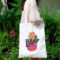 pineapples canvas bag hawaii shopping bags women vacation tote bag canvas holiday eco friendly products canvas bags