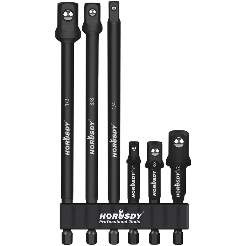 

6 шт., ударная дрель с шестигранным хвостовиком, 1/4 дюйма, 3/8 дюйма