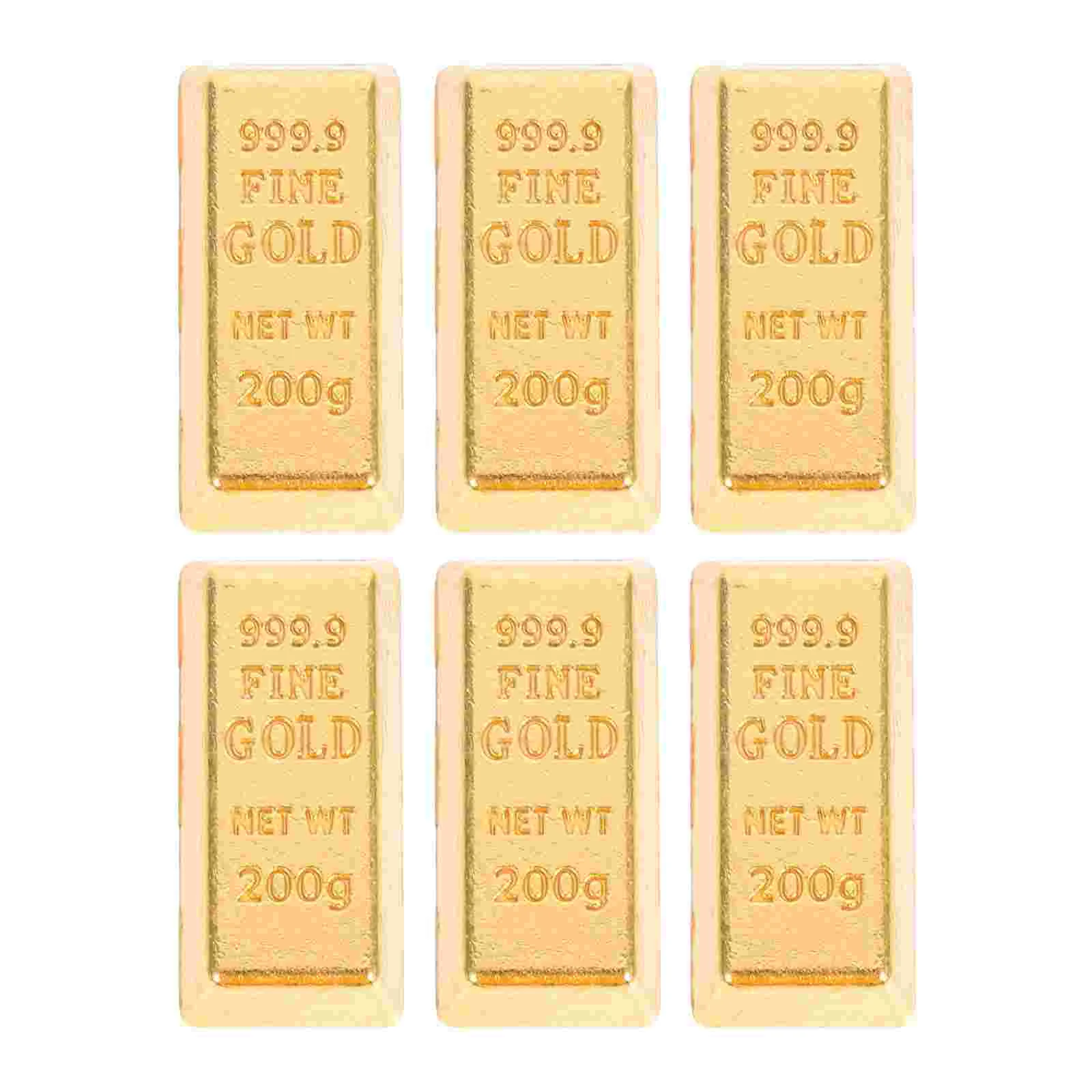 6 шт. модель сокровищ искусственные золотые батончики декор имитация миниатюрных