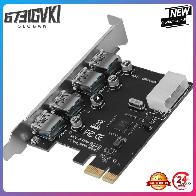 

1~5PCS Port USB 3.I-e Expansion Card PCI Express PCIe USB 3.0 Hub Adapter 4-port USB3.0 Controller USB 3I E PCIe Express 1x