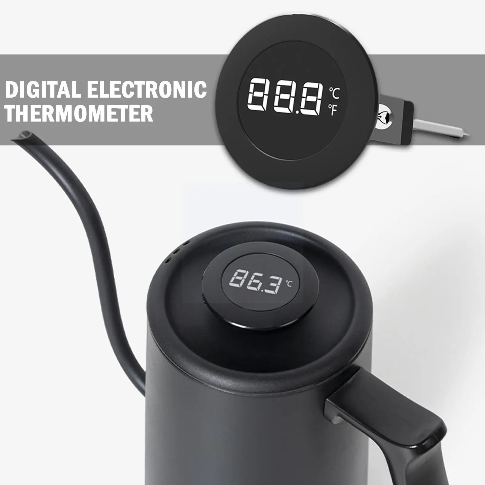 

New 1pc Timemore Digital Little T Lcd Display Thermo Art Latte Detertor Tools Thermome Thermometer Coffee Coffee Portable M B7z3