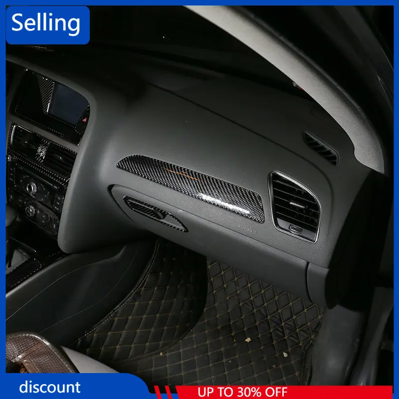 

For Audi A4L / A5 2009-2016 Real Carbon Fiber Car Passenger Dashboard Panel Cover 3D Interior Accessories Sticker