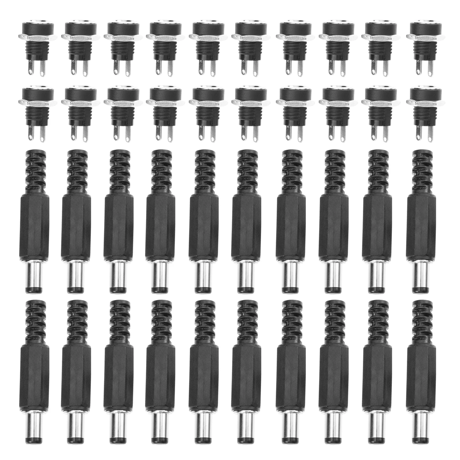 

20 Pairs Male Connectors Microphone Wire Plug Replacement Male Socket Plug