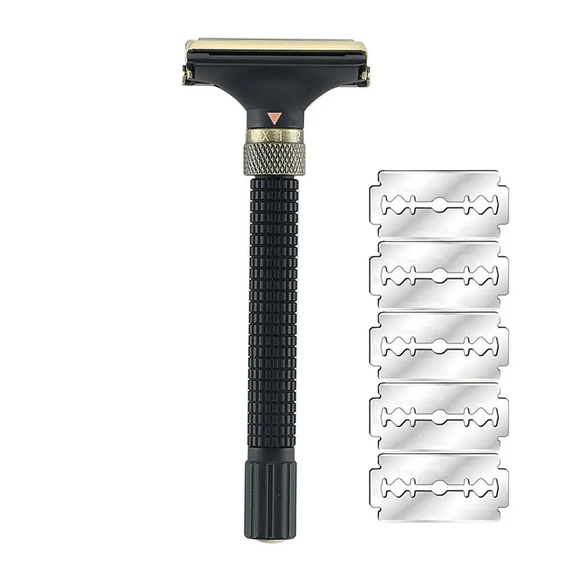 3 Colors Brass Long Handle Razors