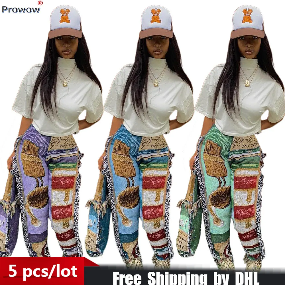 

5 шт., женские винтажные леггинсы с бахромой