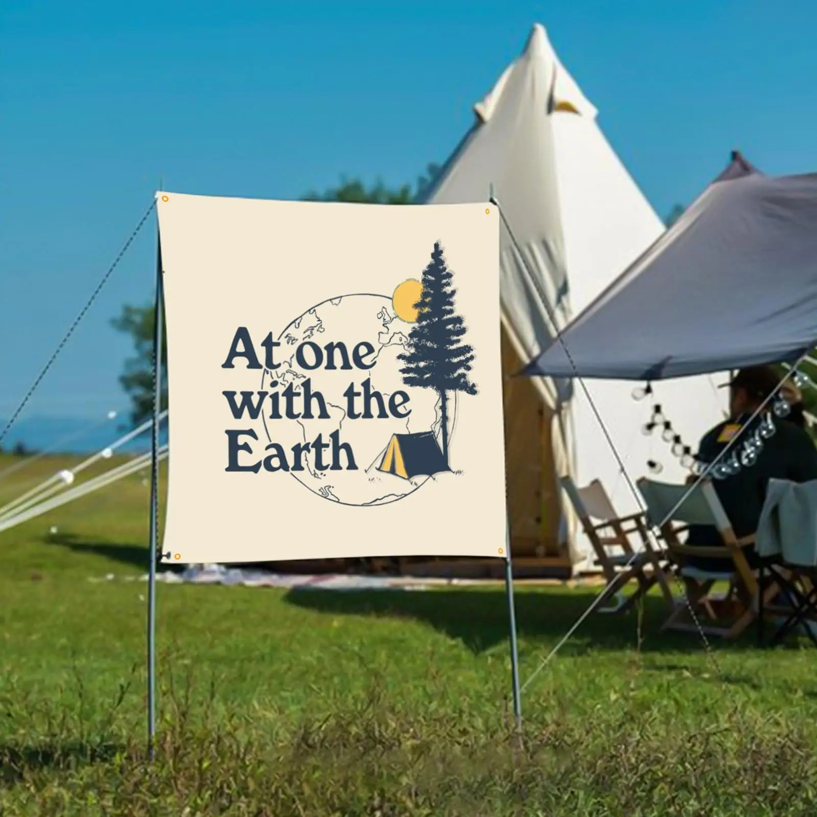 

Garden Flag Signal Horizontal Camping Flag Outdoor Banner for Patio Decor