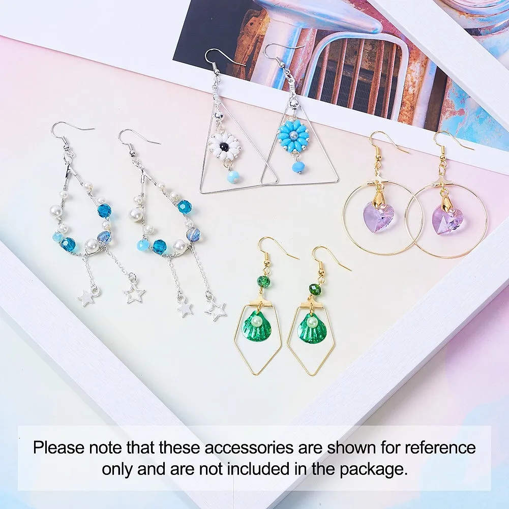 40 Pairs Earrings Kit Teardrop Ring Triangle Shape Brass Earring with Hook Plastic Ear Nut for Women Diy Jewelry Making Supplies