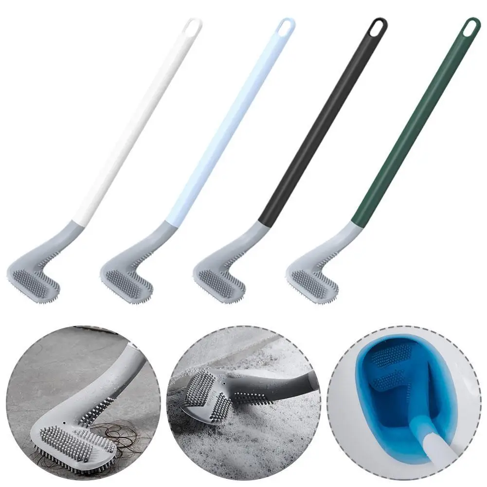 

Форма «гольф» щетка для унитаза, силиконовая настенная, без мертвых углов, инструмент для очистки домашнего туалета, 360 °, щетка для очистки туалета с длинной ручкой